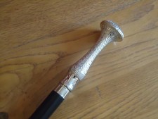 Silver Top Walking Stick with Silver Vintage Style Tip Wooden Shaft Mace Gift
