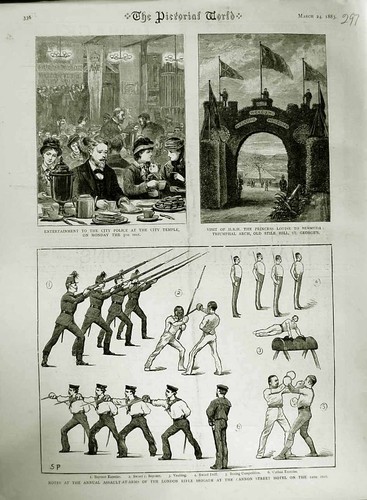Old antique print - old, 1883