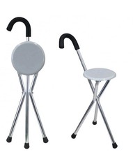 Aidapt Disability Medical Aid Folding Seat Cane Walking Stick Stool Chair 100Kg