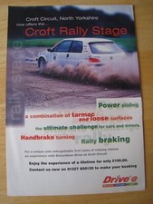CROFT RALLY STAGE EXPERIENCE OF A LIFETIME CIRCUITS 1999 ADVERT A4 SIZE FILE 24