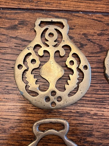 Antique horse brass thistle - antique,
