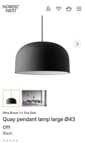 Black large pendant - black,