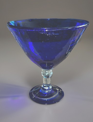 Art glass cobalt blue hand - glass,