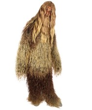 Bigfoot Costume Adult Full Body Hairy Sasquatch Suit Halloween Cryptid Outfit