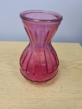 Hyacinth or bulb vase - cerise pink spring bulb forcing vase