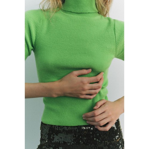 Zara lime green wool - lime, blend