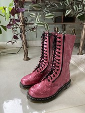 Dr. Martens 9733 14-eye double zip boots pink jewel holographic UK 6