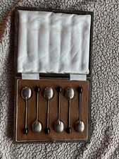 Antique cased set x 6 Sterling