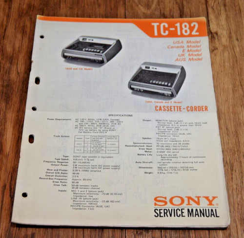 Sony 182 cassette corder - tc,