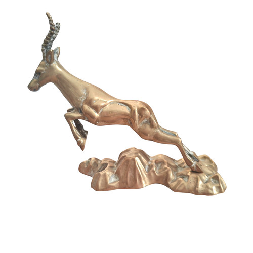 Leaping brass gazelle - brass,