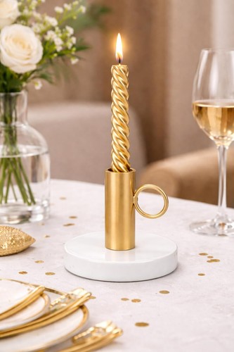 10cm gold candle holder with - holder,