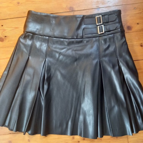 Girls black faux - black, leather