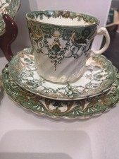 Rena- Antique RoyalDoulton,  Burslem,Green And Gold Tea For Three.C1890's Rare .
