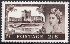 1968 2/6d Black-Brown Castles High Value SG595k Chalky Paper Unmounted Mint MNH