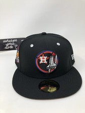 New Era Fitted Lids Hat Drop Moon Man Houston Astros size 7 5/8 Apollo 11 Patch