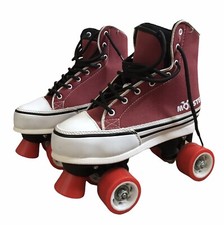 Roller skates Monster- Converse style red and white, Size UK 3 Retro VGC