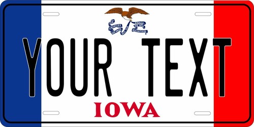 Iowa flag license - license, plate