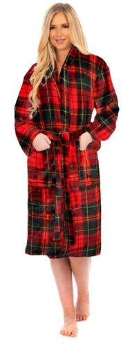 Ladies flannel fleece bathrobe - ladies,