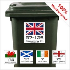 Custom Wheelie Bin Stickers – England, Wales, Scotland, Ireland & Union Flag