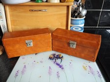 Vintage Cassette Holder Car Carry Case Hold Approx 12 Cassette Tapes Tan x 2