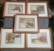 5x framed Chas Crombie Prints.