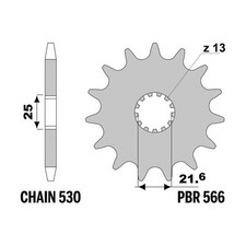 Sprocket PBR Z14 teeth step