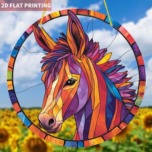 Vibrant mosaic horse acrylic - vibrant,