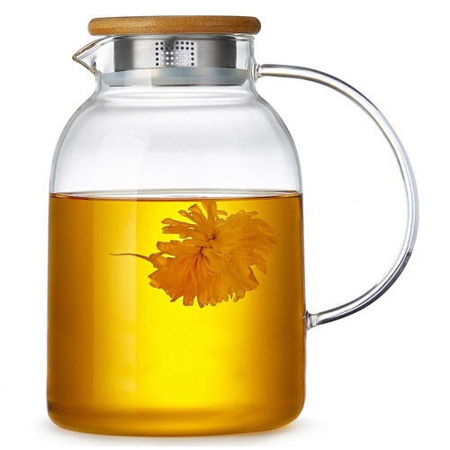 Large glass teapot with - large,