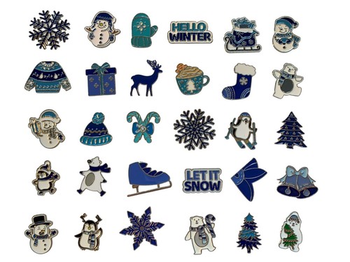 Christmas badge metal enamel - metal,