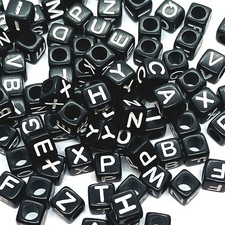 100pcs 6mm cube black numbers