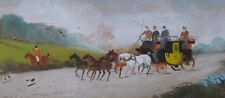 Antique Philip Henry Rideout Original Oil Painting Coach And Horses Fox Hunting