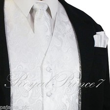 WHITE XS to 6XL Paisley Tuxedo
