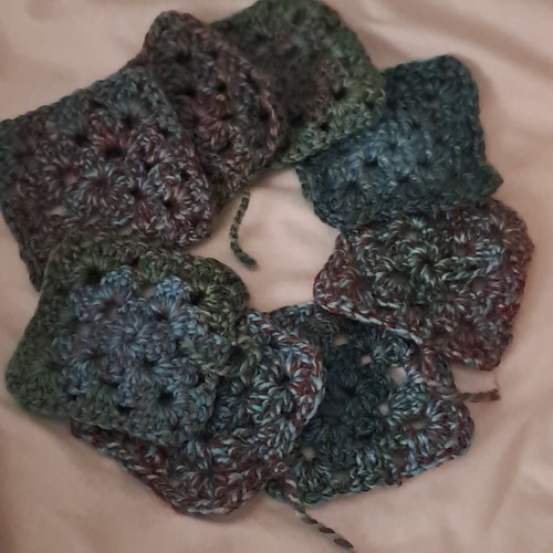 Crocheted green blue - green,