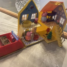 PEPPA PIG Deluxe Square Fold Out House Home Play Set & MUSICAL Family Car Bundle