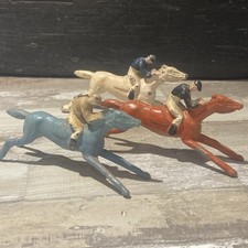 3x Vintage Chad Valley Escalado Lead Toy Horses. 