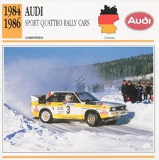 1984-1986 AUDI SPORT QUATTRO Rally Racing Classic Car Photo/Info Maxi Card