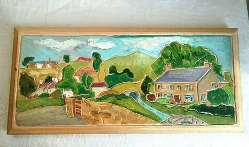 Handmade carved wood painting - handmade,