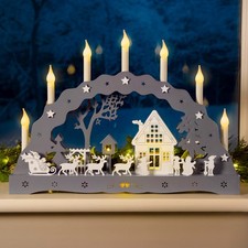 Christmas Candle Bridge Light LED Xmas Table Window Decoration Battery Operated