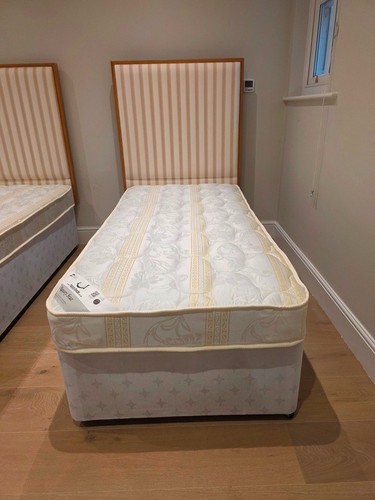 Single divan bed - with, striped