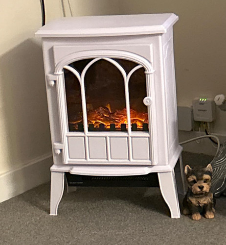White electric fireplace - white,
