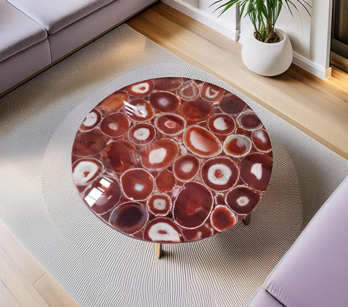 Handmade round agate stone - handmade,