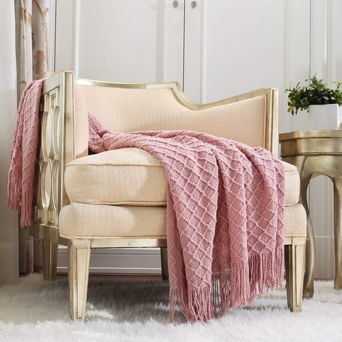 Knitted throw blanket - knitted,