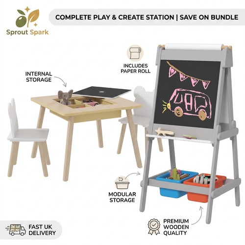 Kids wooden table - kids, chairs