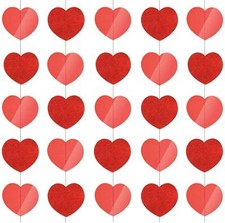 Valentines Day Red Heart String Anniversary Decorations Wedding Party 12 x 7ft