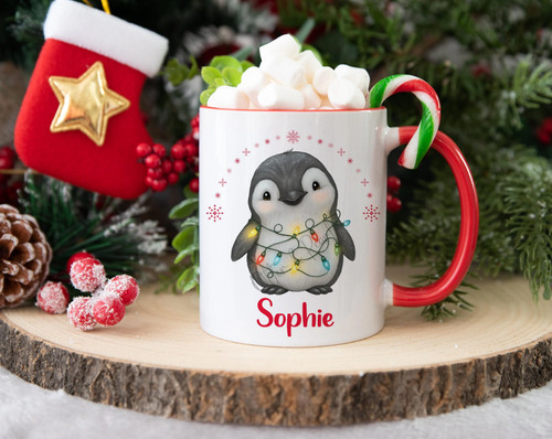 Personalised penguin mug