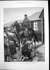 Old Antique Print Famine Russia Begging Bread Simbirsk Zulus Spears 1892 19th