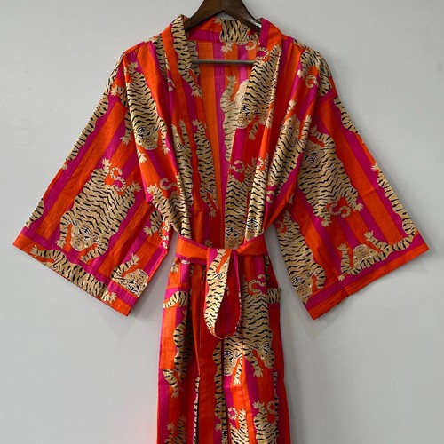Indian cotton robe long - indian, kimono