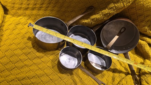 Tiny copper pans - copper,