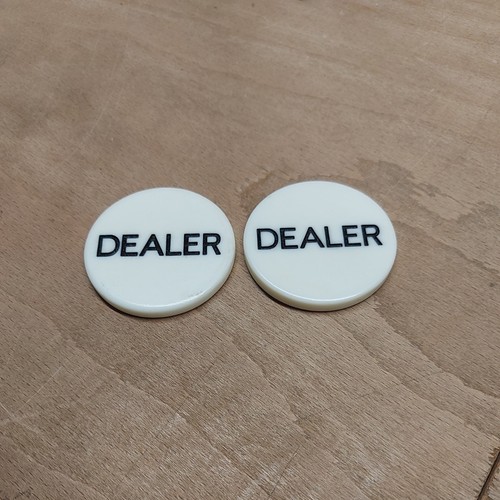 Poker dealer button - poker, white