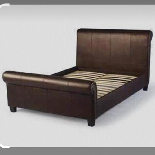 King brown faux leather - king,